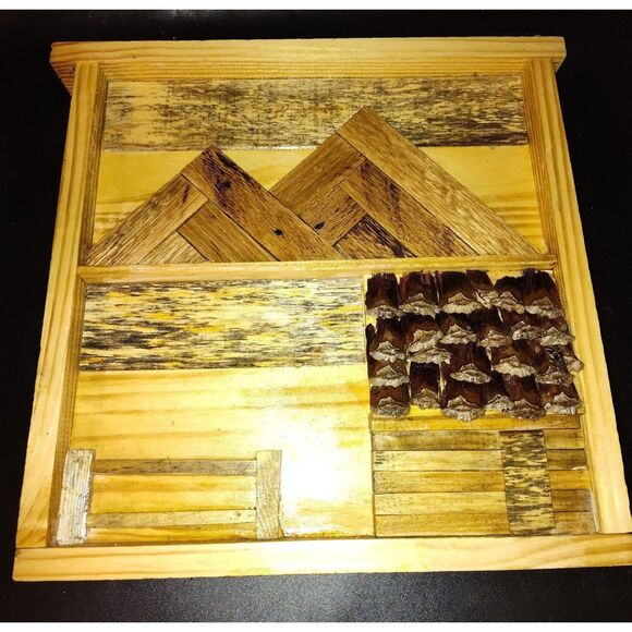 Handcrafted Reclaimed Hardwoods Rustic Cabin Mountain Wall Art/Shelf Leaner - Picture 11 of 11